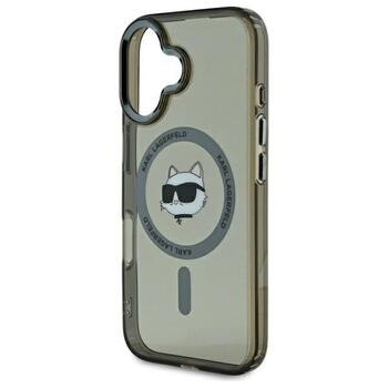 Karl Lagerfeld KLHMP16SHLSCHK Hardcase IML Metal Choupette Head MagSafe Aizsargapvalks priekš iPhone 16 6.1