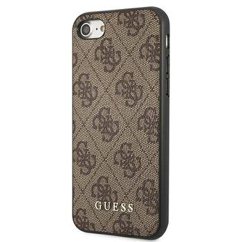Guess GUHCI8G4GFBR Hardcase 4G Metal Gold Logo Aizsargapvalks priekš iPhone SE 2022 / 2020 / 7 / 8 / brūns (GUHCI8G4GFBR)