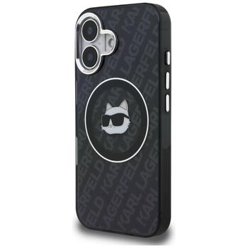 Karl Lagerfeld IML Choupette Head Logo MagSafe Aizsargapvalks priekš iPhone 16 / melns (KLHMP16SHMKBCHK)