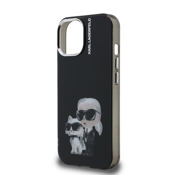 Karl Lagerfeld IML Aquarelle Karl and Choupette Защитный чехол для iPhone 15 / чёрный (KLHCP15SHMKCAQK)