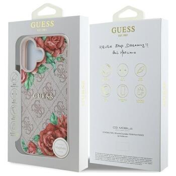 Guess GUHMP16SP4ROPEMCP Hardcase 4G Flowers Print MagSafe Защитный чехол для iPhone 16 6.1