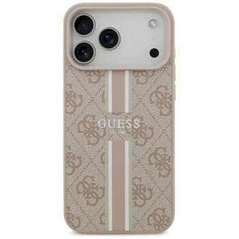 Case Guess 4G Printed Stripes MagSafe Защитный чехол для iPhone 17 Pro Max / розовый (GUHMP17XP4RPSP)