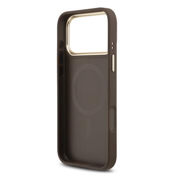 Guess PU Leather 4G Gold Frame MagSafe Case Чехол для Apple iPhone 17 Pro Max (GUHMP17XP4MSEGCW)