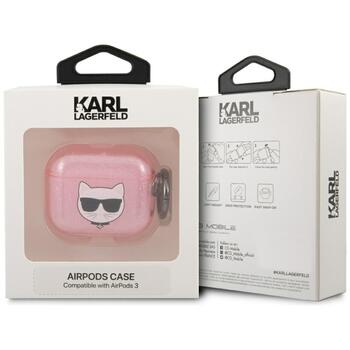 Karl Lagerfeld KLA3UCHGP Защитный чехол для AirPods 3 Glitter Choupette / розовый (KLA3UCHGP)
