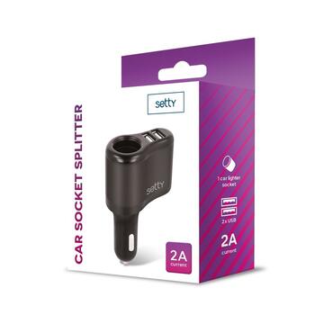 Setty RGS-01 Auto Rozetes Sadalītājs 2x USB 2A (RGS-01)