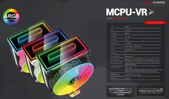 Mars Gaming MCPU-VR CPU Cooler Dual Infinity Mirror ARGB 180W 120mm Кулер для процессора (MCPUVR)