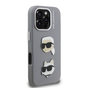 Karl Lagerfeld Grained PU K&CH Heads Case Чехол для Apple iPhone 16 Pro Max (KLHCP16XPSFDHPG)