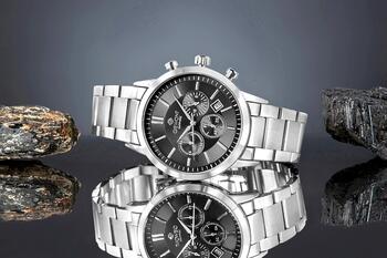 Giewont Vīriešu pulkstenis Chronograph Sapphire GW8510-B1 / sudraba/melns (GW8510-B1)