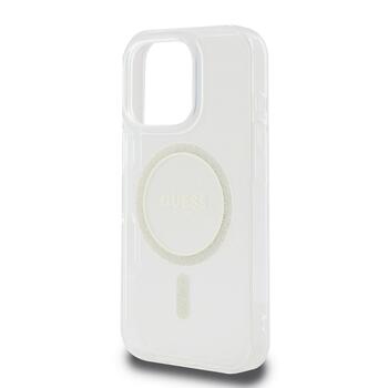 Guess IML Glitter Ring MagSafe Case Защитный чехол для iPhone 16 Pro Max / прозрачный (GUHMP16XHFGERET)