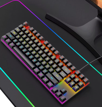 RoGer K80 Spēļu vadu Mehāniskā tastatūra RGB / USB (K80-BK)