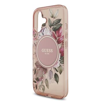Guess IML Flowers Strap MagSafe Case Защитный чехол для iPhone 17 / розовый (GUHMP17SHFWBRCESP)