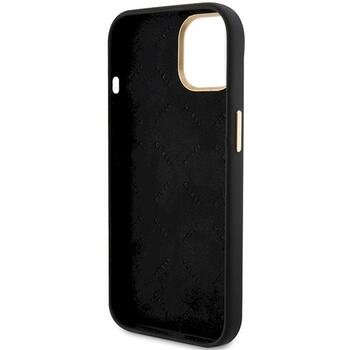 Guess GUHCP15SSMBSLK Hardcase Silicone Script Metal Logo & Fram Aizsargapvalks priekš iPhone 15 / 14 / 13 6.1
