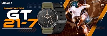 Smartwatch Gravity GT21-7 Смарт-часы с силиконовым ремешком / чёрный (GT21-7)