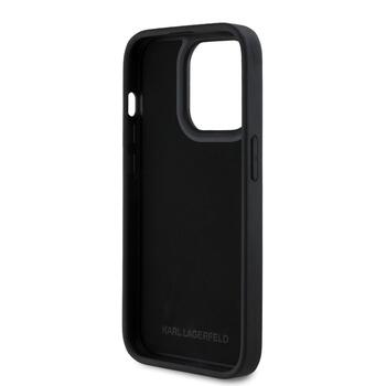 Karl Lagerfeld 3D Rubber Glitter Logo Case Aizsargapvalks priekš iPhone 13 Pro / melns (KLHCP13LRBKGVCK)