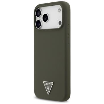Case Guess Silicone Triangle Logo MagSafe Защитный чехол для iPhone 17 Pro Max / хаки (GUHMP17XSCTRLMA)