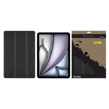 Tactical Book Tri Fold Case Planšetdatoru maciņš priekš iPad Air 11 2024/2025/Air 5 2022/Air 4 2020 / melns (TA-57983121566)