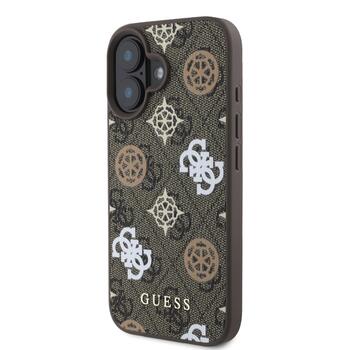 Guess PU 4G Peony MagSafe Case Защитный чехол для iPhone 16 / коричневый (GUHMP16SP4PWPW)