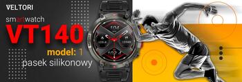 VELTORI VT140-1 Smartwatch Ремешок для смарт-часов силиконовый / чёрный (VT140-1)