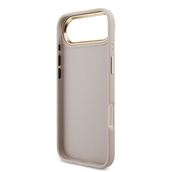 Guess PU Leather 4G Metal Logo Gold Frame Case Защитный чехол для iPhone Air / розовый (GUHCP17M4GMGCPI)