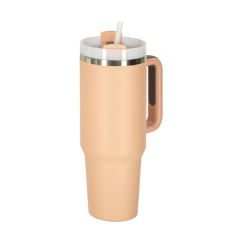 RoGer Termiskā krūze ar salmiņu un rokturi termoss 1200ml pulverveida rozā krāsā (5903039767782)