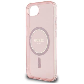 Guess IML Glitter Circle MagSafe Case Aizsargapvalks priekš iPhone 16e/17e / rozā (GUHMPSE4HFGEREP)