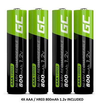 Green Cell VitalCharger UBS-C lādētājs AAA/AA akumulatoriem / 4x HR03 800mAh komplektā (GRSETGC0222205VN)