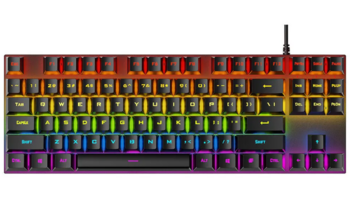 RoGer K80 Spēļu vadu Mehāniskā tastatūra RGB / USB (K80-BK)