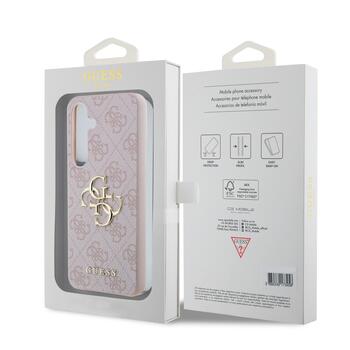 Guess PU 4G Metal Logo Case Aizsargapvalks priekš Samsung Galaxy S24 / rozā (GUHCS24S4GMGPI)