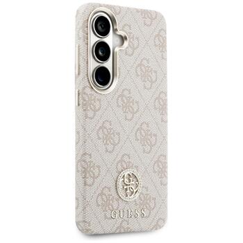 Case Guess 4G Rhinestone Round Logo MagSafe Защитный чехол для Samsung Galaxy S26 / розовый (GUHMS26SP4GRMDEP)
