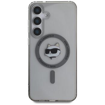 Karl Lagerfeld Button Choupette Head Printed Logo MagSafe Aizsargapvalks Priekš Samsung Galaxy S25 (KLHMS25SHLSCHK)