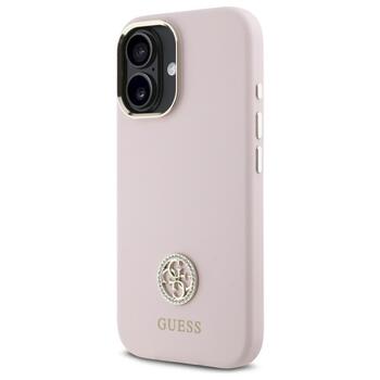 Guess GUHCP16SM4DGPP Silicone Logo Strass 4G Защитный чехол для iPhone 16 6.1