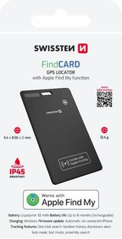 Swissten Find Card Smart Locator с функцией Apple Find My (20114002)