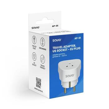 SAVIO AP-01 Travel Сетевой переходник US - EU (AP-01)