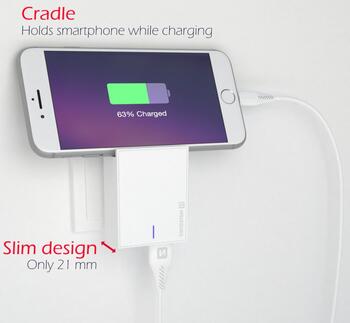 Swissten Premium Зарядное устройство 2x USB 3А / 15W С проводом Lightning 1.2m (SW-DET-3AWCL-WH)