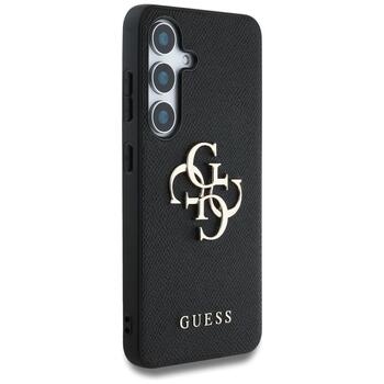 Guess Grained Big 4G Logo Small Classic Logo Aizsargapvalks priekš Samsung Galaxy S25 Ultra (GUHCS25SPGT4MBK)