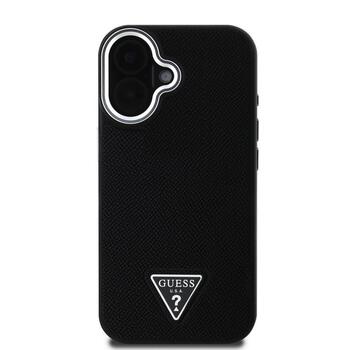 Guess PU Grained Triangle Logo Case Чехол для Apple iPhone 16 (GUHMP16SPGTSPSK)
