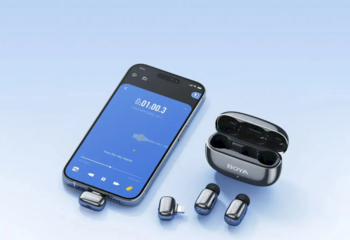 BOYA Mini 2-01 Lightning + USB-C Wireless Microphone Set Bezvadu mikrofonu komplekts (2xTX 2xRX) / 2.4GHz / 48kHz/24bit (BOYA-mini-2-01)