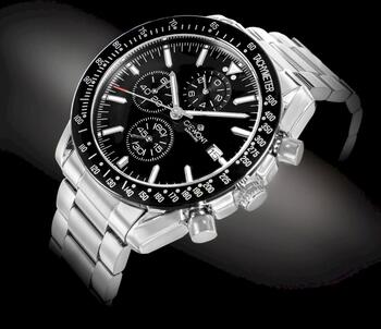 Giewont Vīriešu rokas pulkstenis Chronograph Sapphire / sudraba/melns (GW8720-B2)