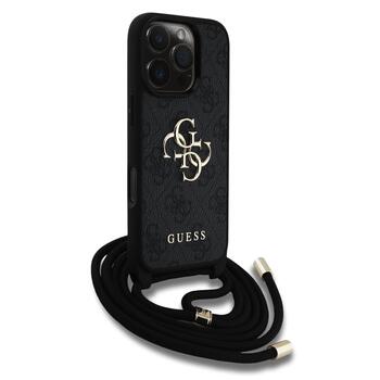 Guess GUHCP16LP4GMGCRK PU 4G Metal Logo Crossbody Strap Maciņš priekš Apple iPhone 16 Pro (GUHCP16LP4GMGCRK)
