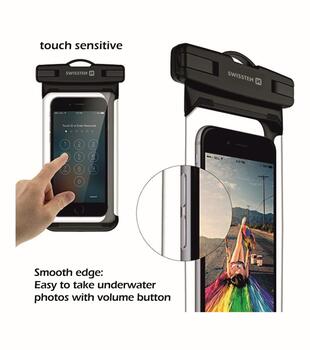 Swissten Водонепроницаемый чехол для телефонов IPX8 (SW-WATERCASE-B)