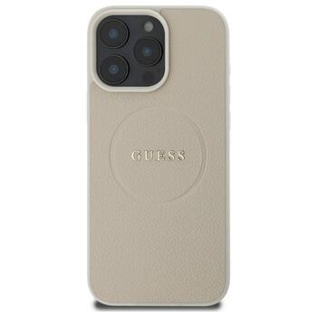 Guess GUHMP16XPGHSMME Hardcase Grained Ring MagSafe Aizsargapvalks priekš iPhone 16 Pro Max 6.9