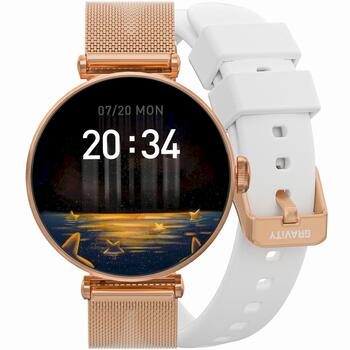 Smartwatch Gravity Смарт-часы / розовое золото, белый, 2 ремешка (GT26-2)