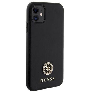 Guess GUHCN61PS4DGPK Hardcase Strass Metal Logo Aizsargapvalks priekš iPhone 11/Xr 6.1