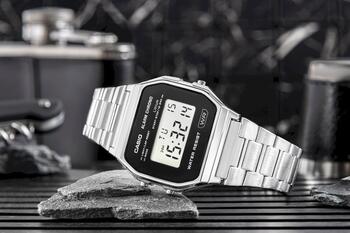 CASIO Vintage A158WEA-1EF Sieviešu rokas pulkstenis / sudraba (A158WEA-1EF)