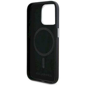 Karl Lagerfeld FW Metal Plate MagSafe Защитный чехол для iPhone 15 Pro / чёрный (KLHMP15LPGMSRPK)