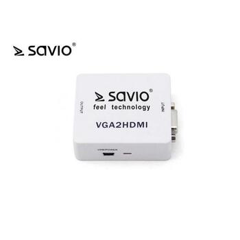Savio CL-110 VGA2HDMI Adapteris Signāla konvertēšanai no VGA uz HDMI (CL-110)