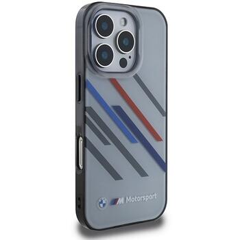 BMW Motorsport IML Random Stripes Aizsargapvalks Priekš Apple iPhone 16 Pro (BMHCP16L23HTRAG)