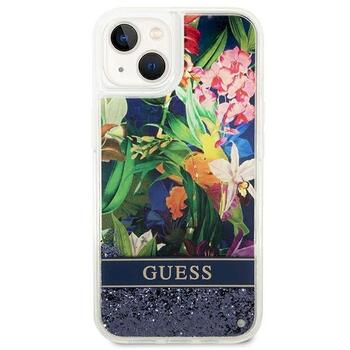 Guess GUHCP14MLFLSB Flower Liquid Glitter Hardcase Защитный чехол для iPhone 14 Plus/15 Plus 6.7