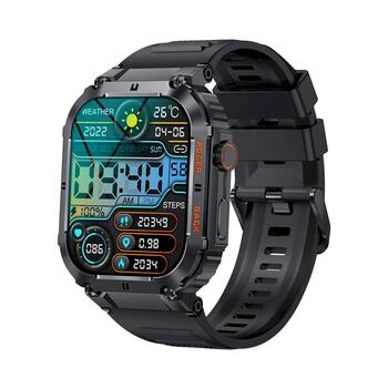 Smartwatch VELTORI VT200-1 Viedpulkstenis ar silikona siksniņu / melns (VT200-1)