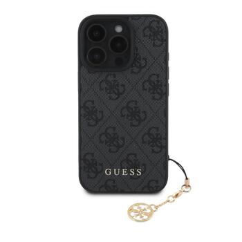 Guess 4G Charm Case Защитный чехол для iPhone 16 Pro Max Tone on Tone / серый (GUHCP16XGF4GCK)